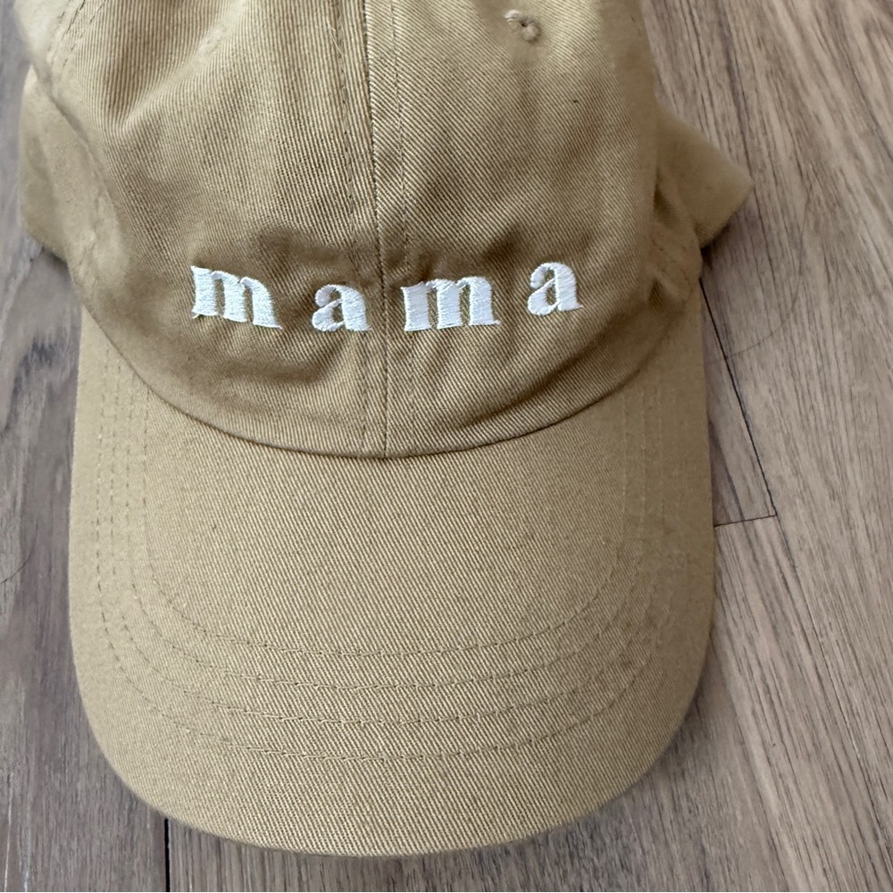 Sun Peony Coconut Tan Cap with Embroidered 'Mama' - Picture 2 of 5